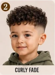 Curly Fade kids haircut example