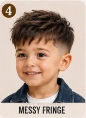 Messy Fringe kids haircut example