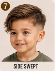 Side Swept kids haircut example