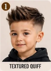 Textured Quiff kids haircut example